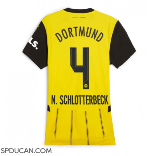 Zenski Nogometni Dres Borussia Dortmund Nico Schlotterbeck #4 Domaci 2024-25 Kratak Rukav